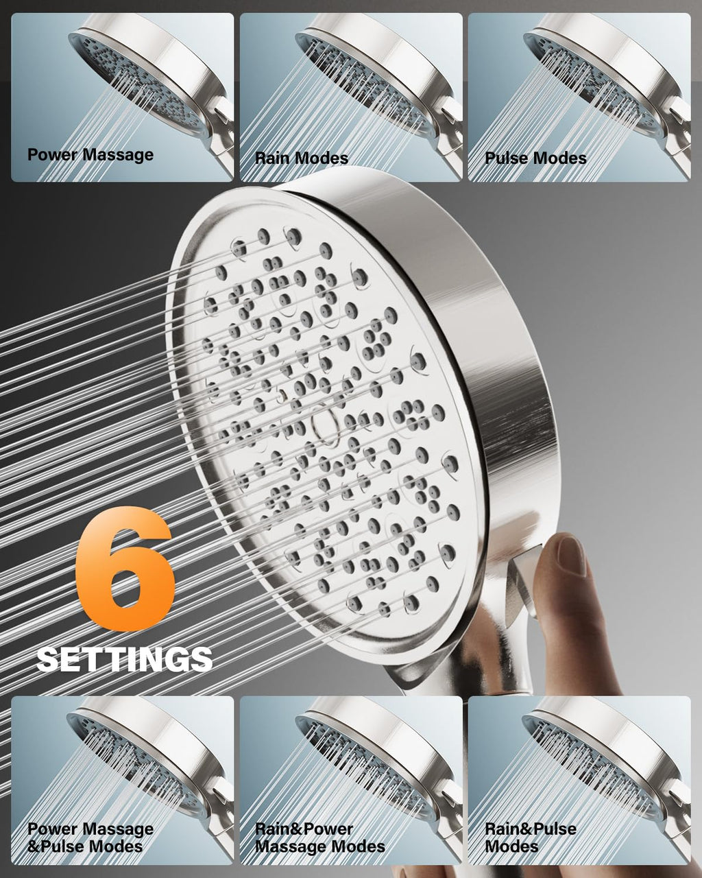 Cobbe Hard Water Filter Shower Head with 1.5m Hose and Holder