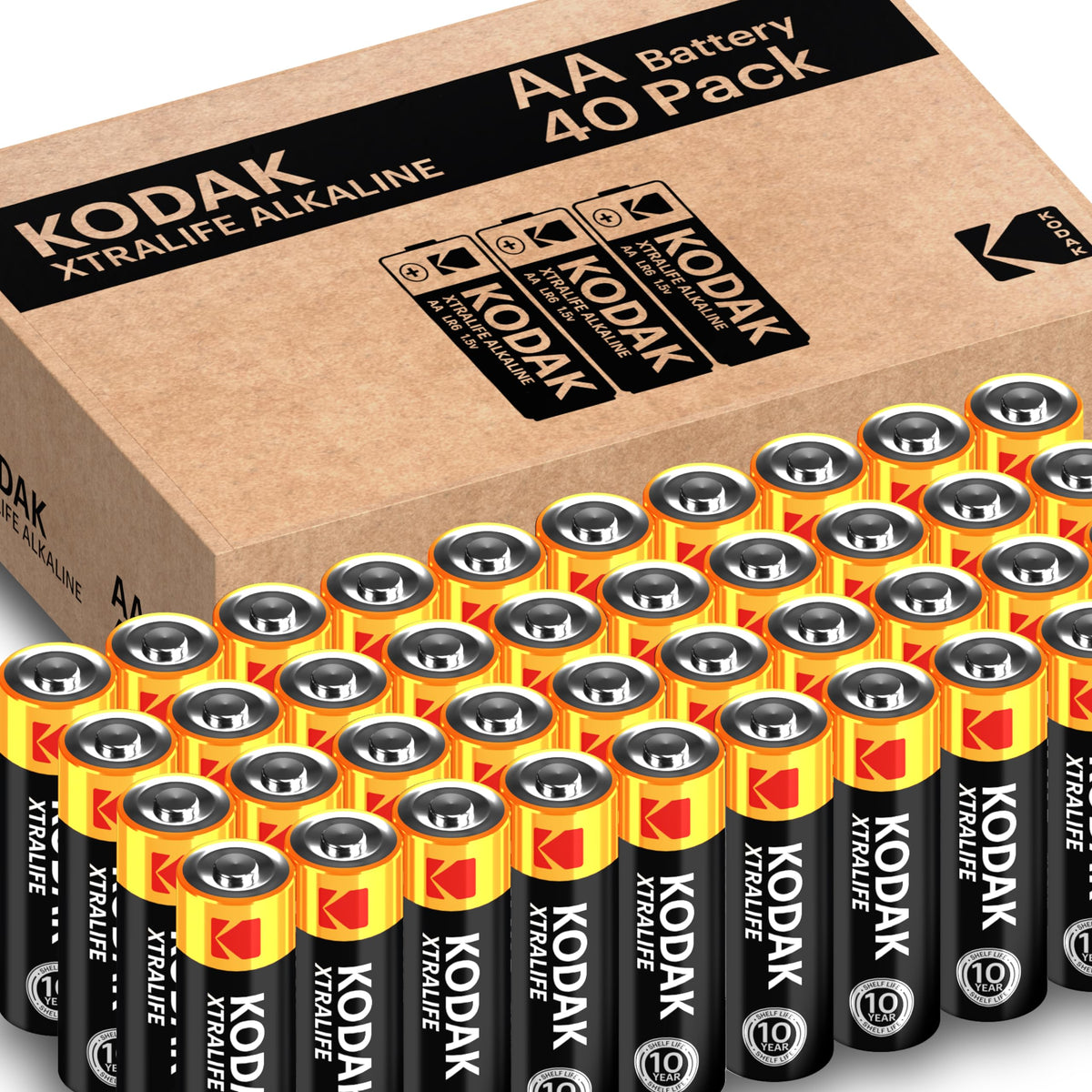 KODAK AA Alkaline Batteries (60 Pack) Double A Battery, LR6 1.5V