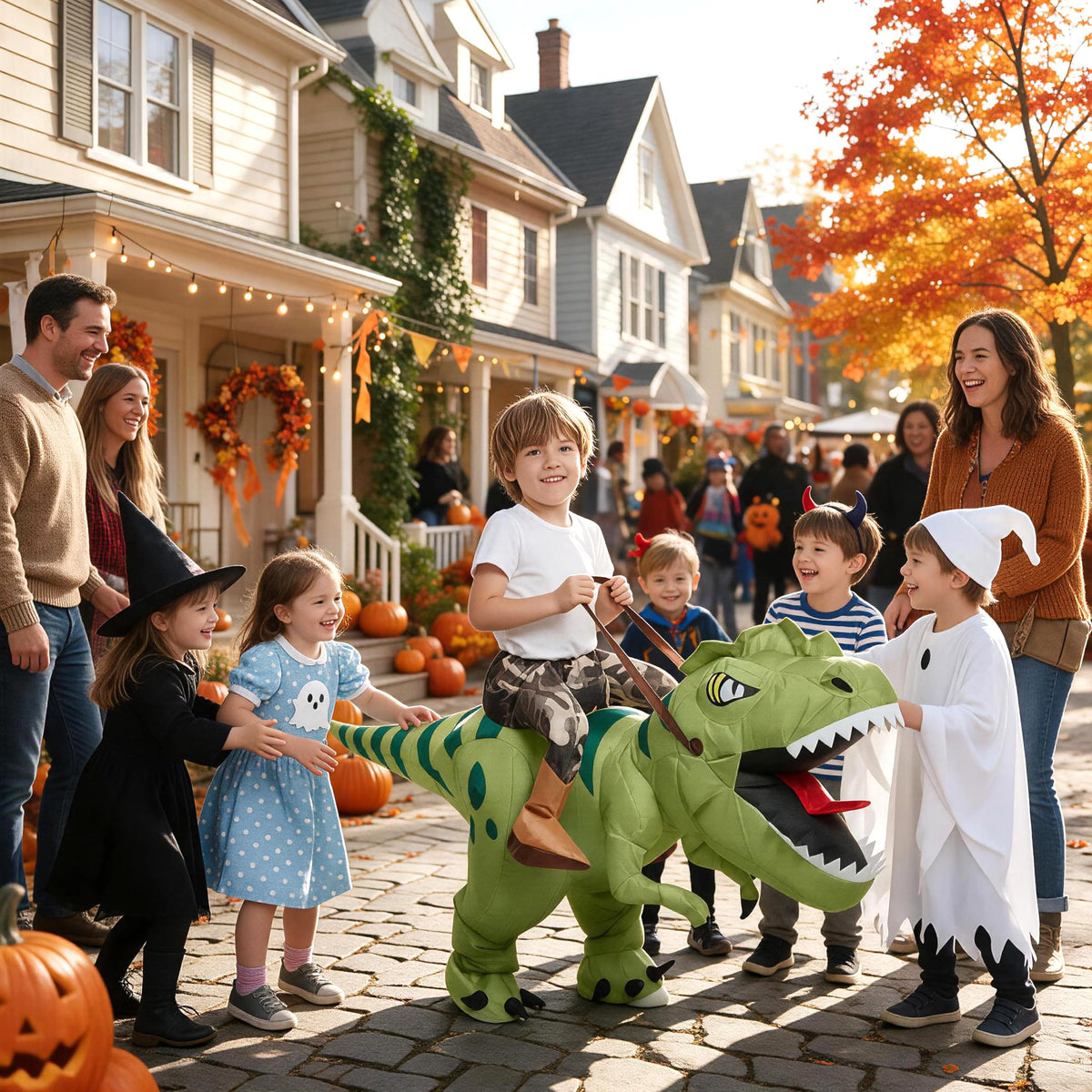 Inflatable Dinosaur Costume for Kids,Blow Up Halloween T Rex Suit