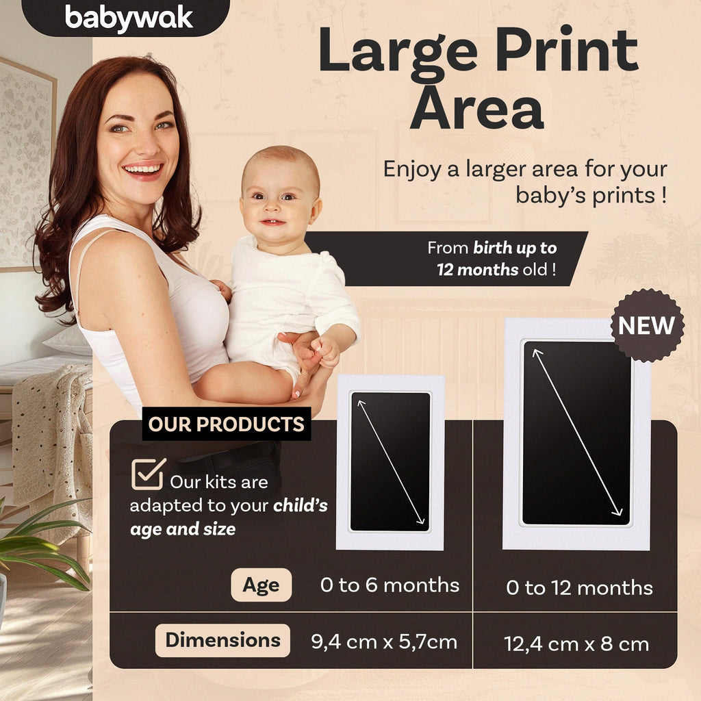 Baby Hand and Footprint Kit – Inkless Ink Pad for Newborn, Baby Shower Gift