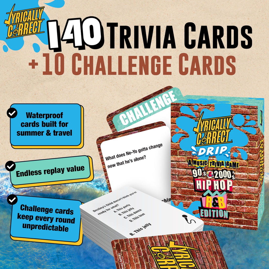 Lyrically Correct '90s & 2000s Pop Edition – Music Trivia Family Card Game