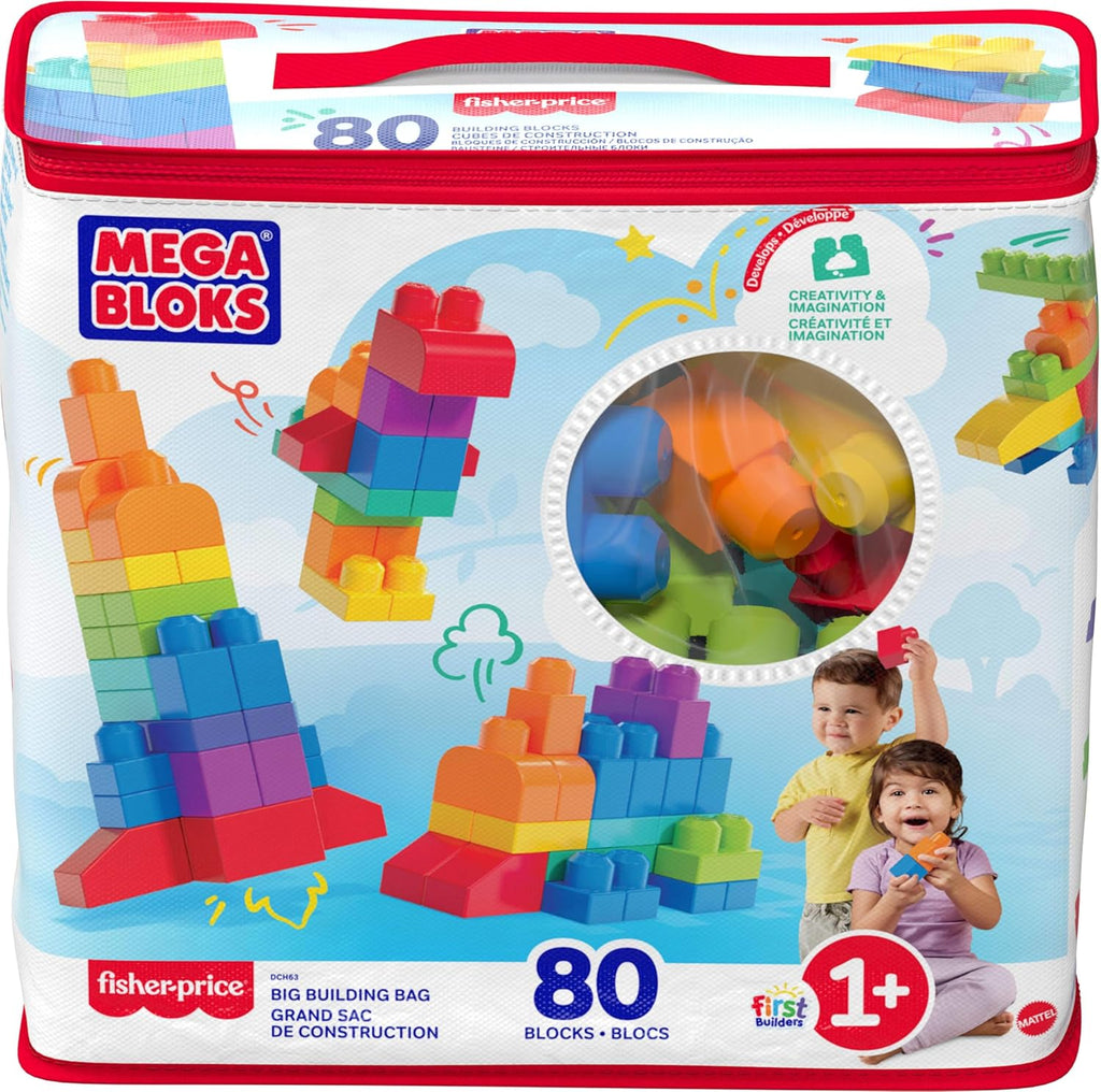 MEGA BLOKS First Builders Big Building Bag Toddler Blocks Toy Blue