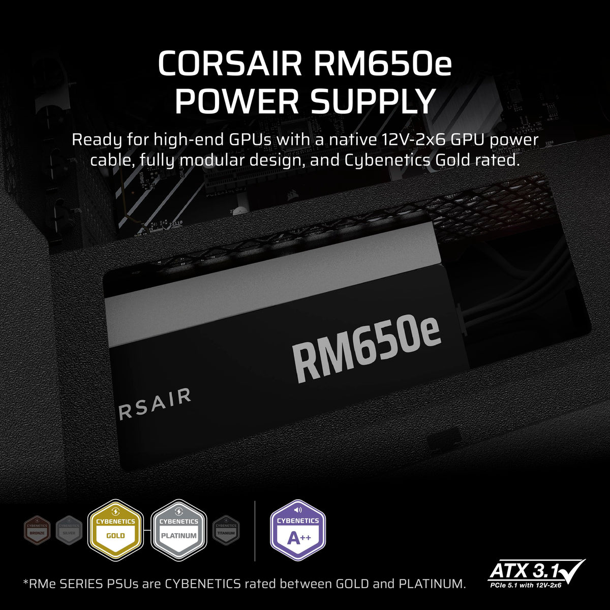 CORSAIR RM850e (2025) Fully Modular Low-Noise ATX Power Supply – Black