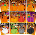 48 Sheets Pumpkin Face Stickers Kids Halloween Party Favors Crafts