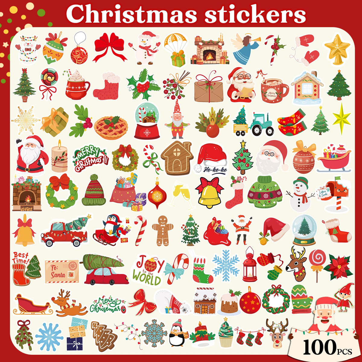 Stickers for Kids - 100 PCS Cute Animal Stickers | Water Bottle Scrapbook Stickers for Toddlers - Stocking Stuffers Party Supplies Favors Teacher Prizes Rewards Gifts for Teens Classroom