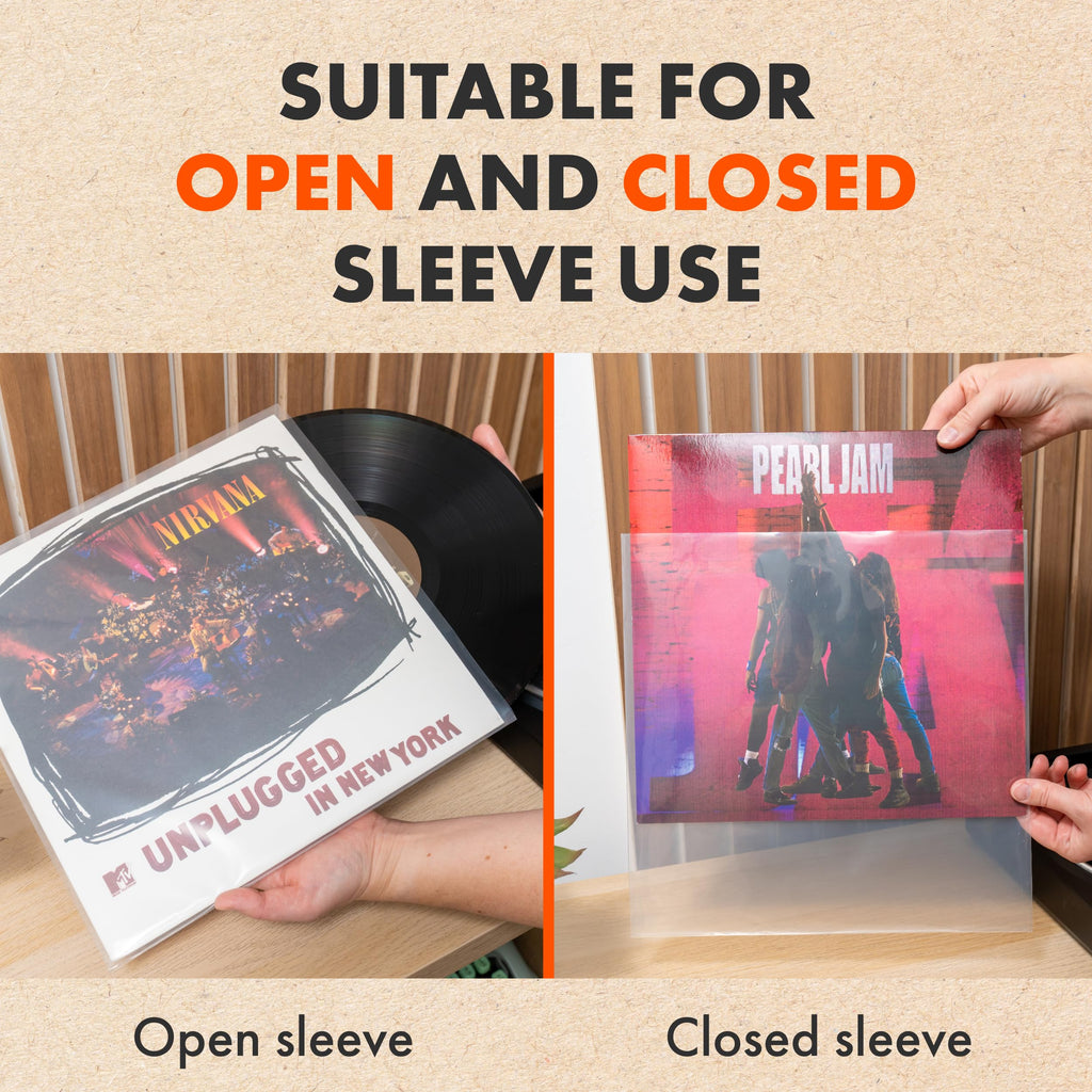 SPINCARE 100x 12 Inch Density UV Protection Outer Vinyl Record Sleeves