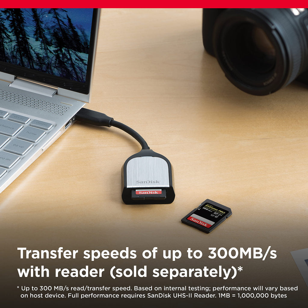SanDisk 128GB Extreme PRO SDXC card, SD Card, V30 Memory Card, 4K UHD, up to 200 MB/s, SanDisk QuickFlow Technology, RescuePro Deluxe Data Recovery Software, UHS-I, Class 10, U3, V30