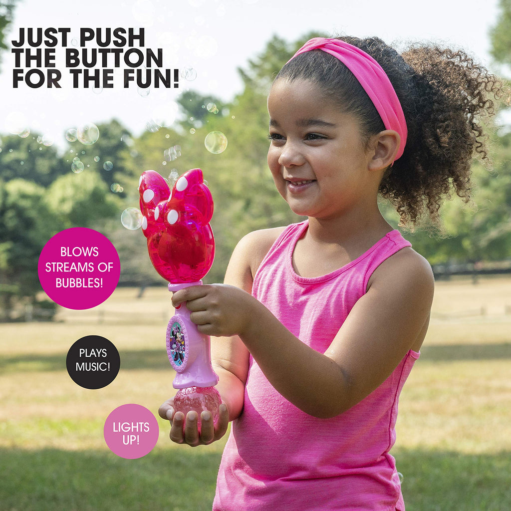 Little Kids Disney Mickey Mouse Light and Sound Musical Bubble Wand, Includes Bubble Solution, Multi (20511)