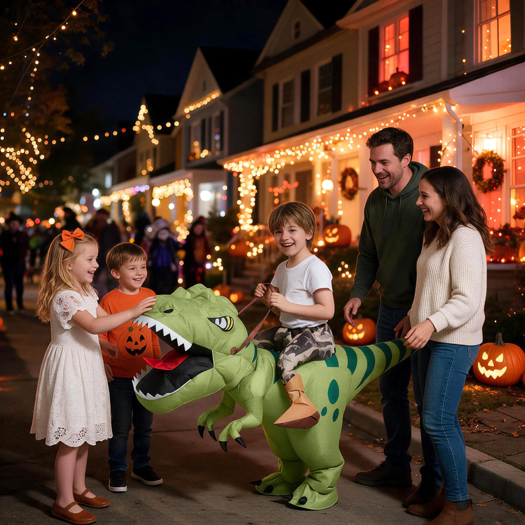 Inflatable Dinosaur Costume for Kids,Blow Up Halloween T Rex Suit