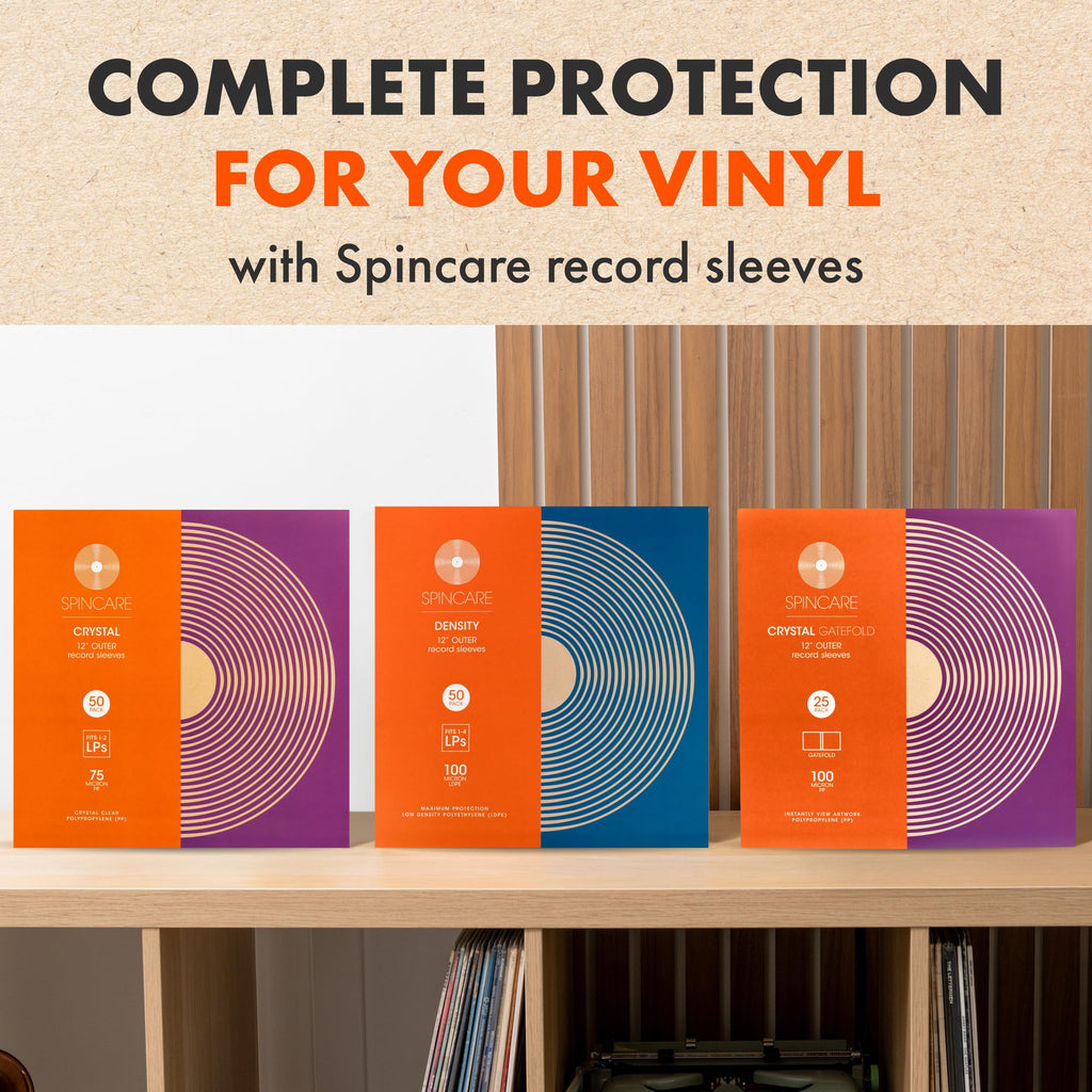 SPINCARE 100x 12 Inch Density UV Protection Outer Vinyl Record Sleeves