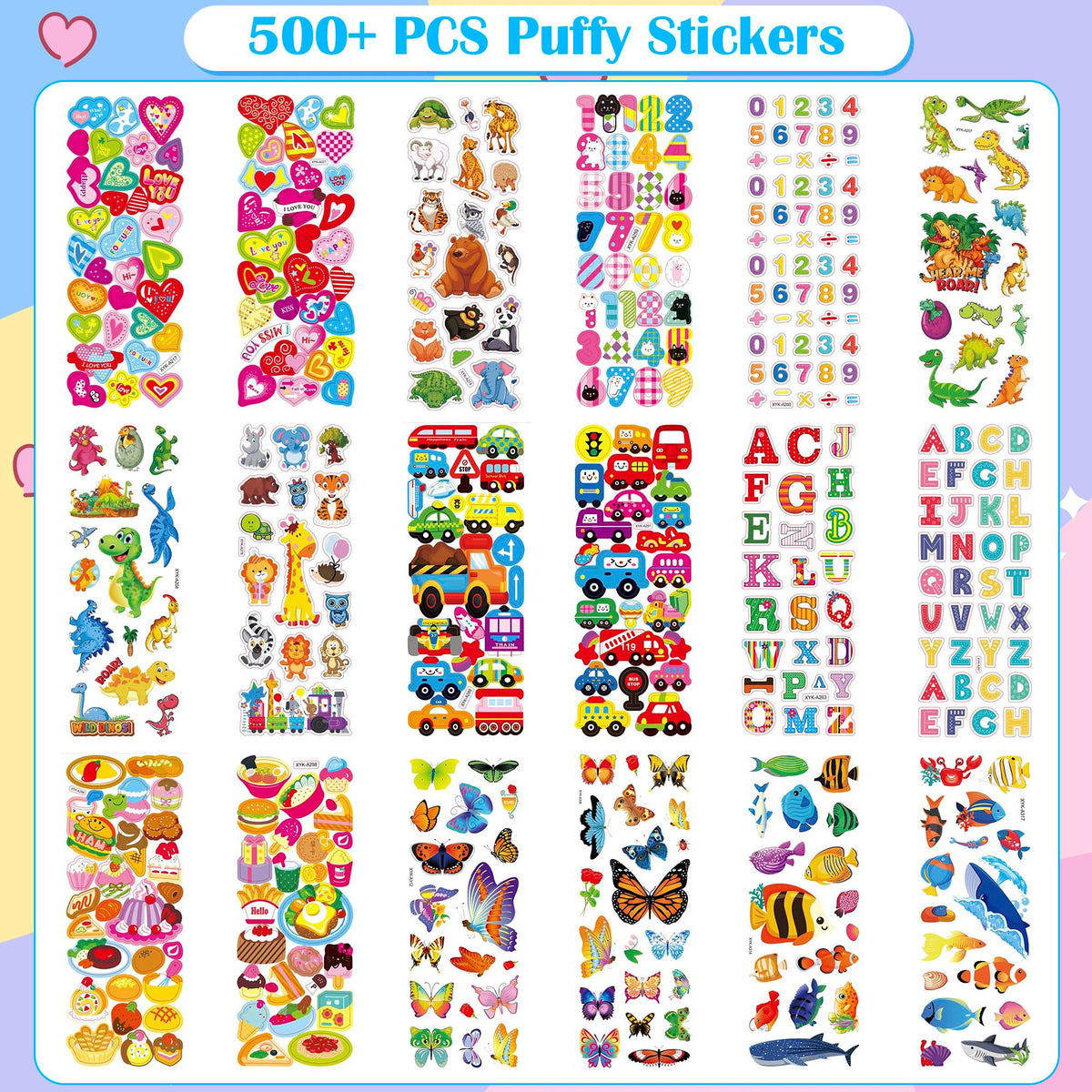 Stickers for Kids - 100 PCS Cute Animal Stickers | Water Bottle Scrapbook Stickers for Toddlers - Stocking Stuffers Party Supplies Favors Teacher Prizes Rewards Gifts for Teens Classroom