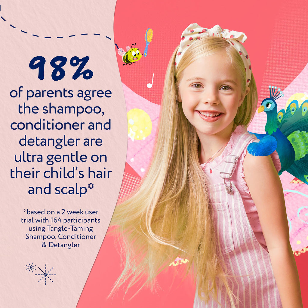 Childs Farm Tangle Taming Shampoo, Straight or Wavy Hair, Gentle and Tear Free, Strawberry and Mint, Kids, Baby, 250ml