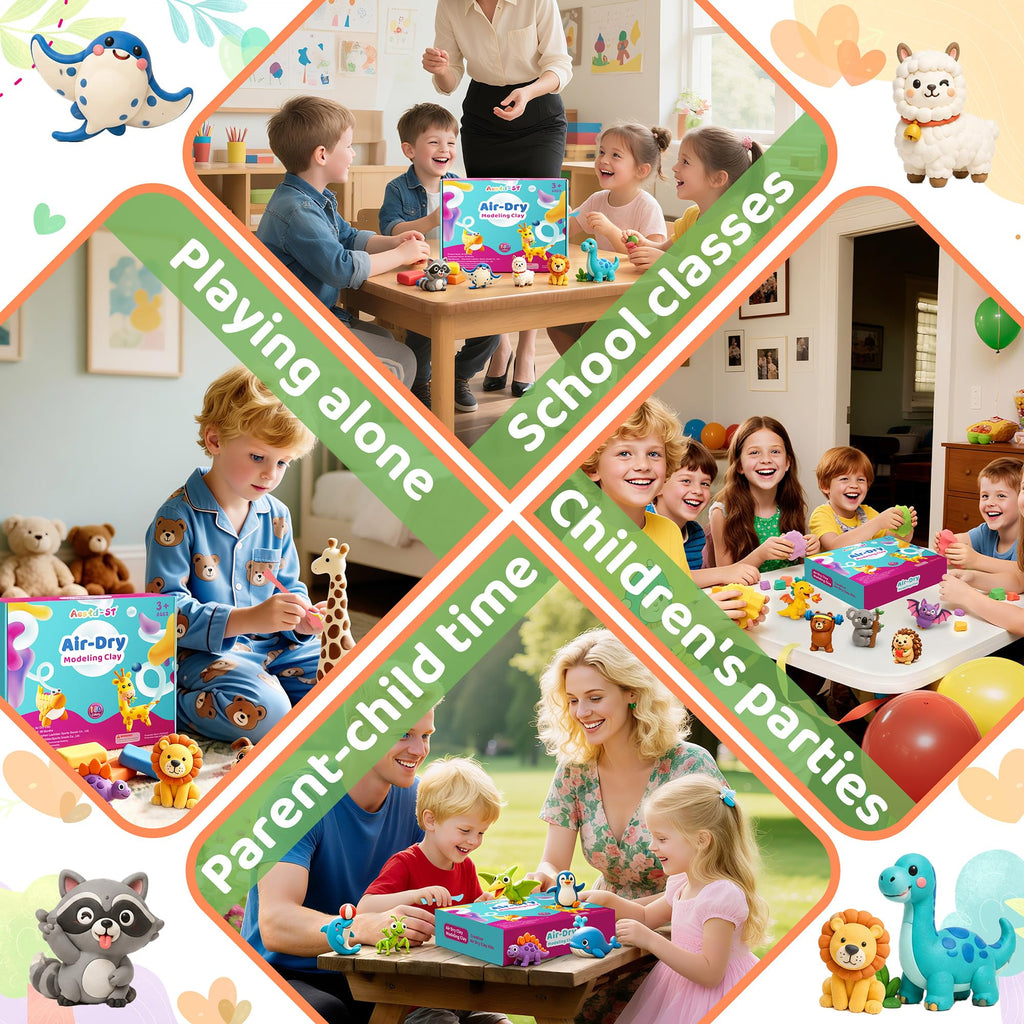 Aestd-ST Air Dry Clay 66 Colors, Modeling Clay for Kids, DIY Magic Clay
