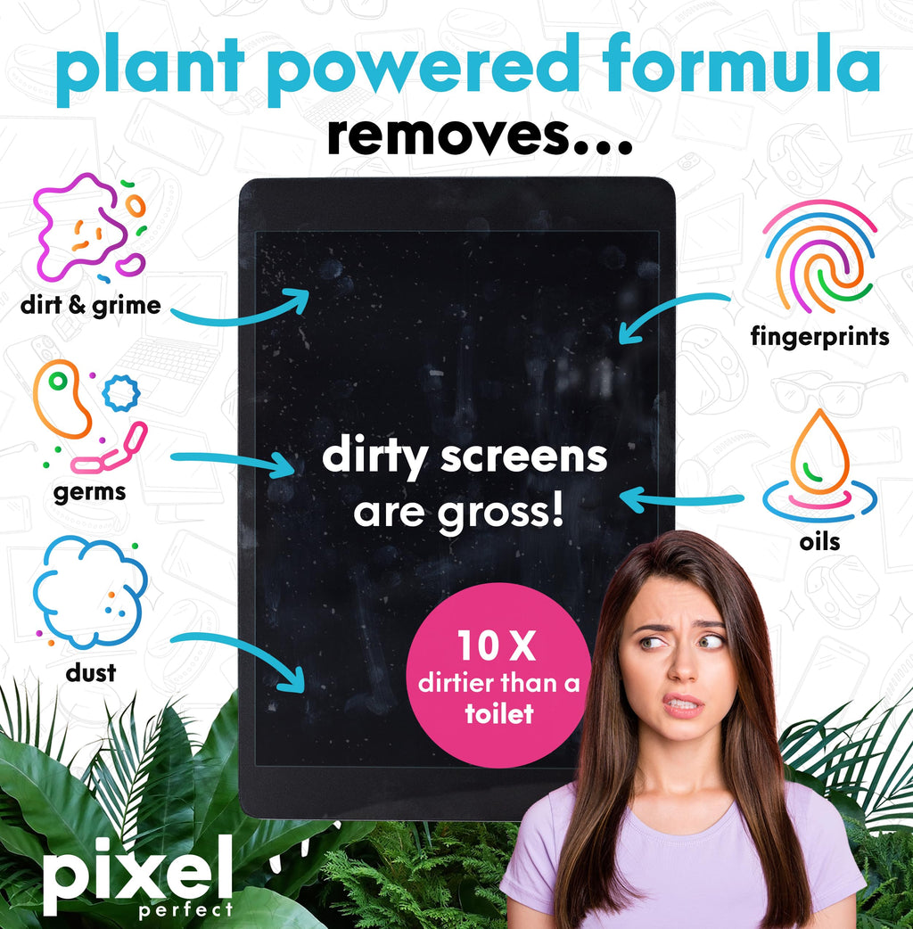 Pixel 500ml Screen Cleaner Spray & Microfiber Cloth Kit for LED, OLED, QLED, LCD TV, Laptops, Monitors, Phones, Tablets, Premium Natural Spray Cleaning Kit