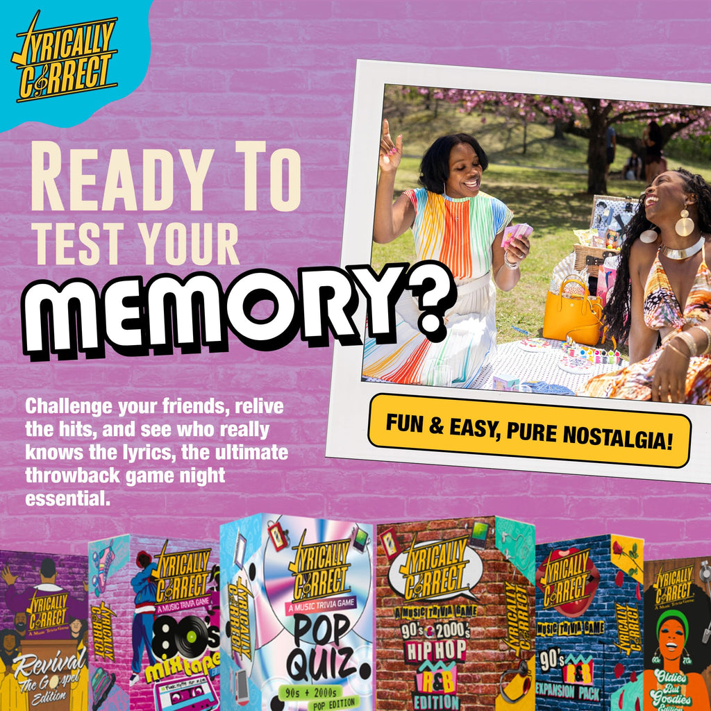Lyrically Correct '90s & 2000s Pop Edition – Music Trivia Family Card Game