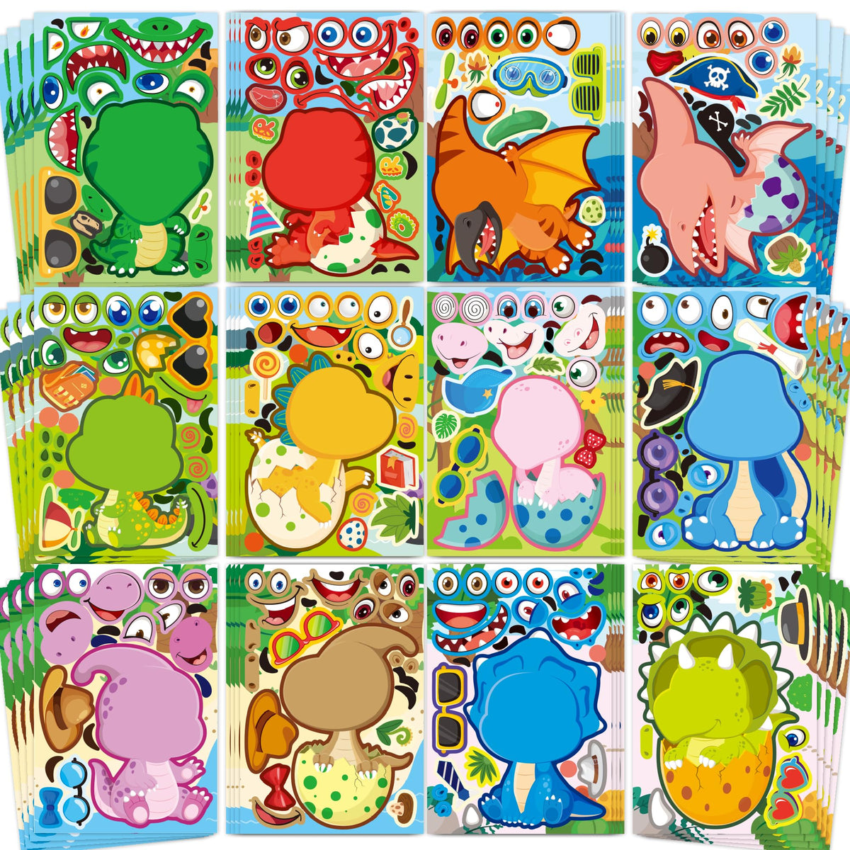 48 Sheets Pumpkin Face Stickers Kids Halloween Party Favors Crafts
