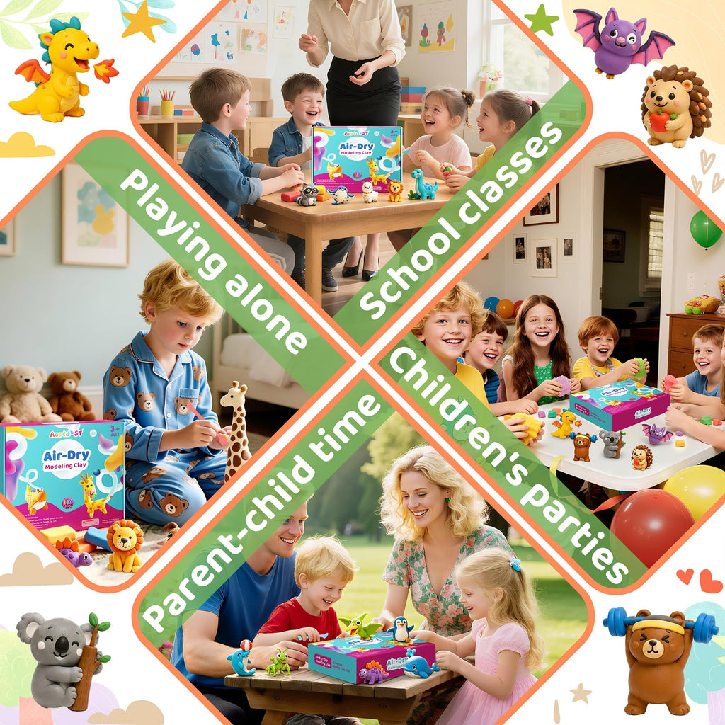 Aestd-ST Air Dry Clay 66 Colors, Modeling Clay for Kids, DIY Magic Clay