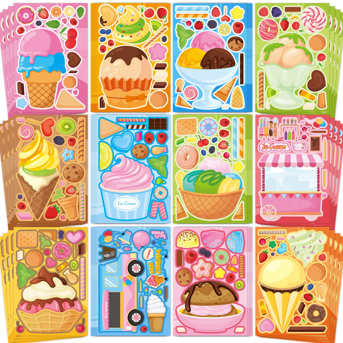 48 Sheets Pumpkin Face Stickers Kids Halloween Party Favors Crafts