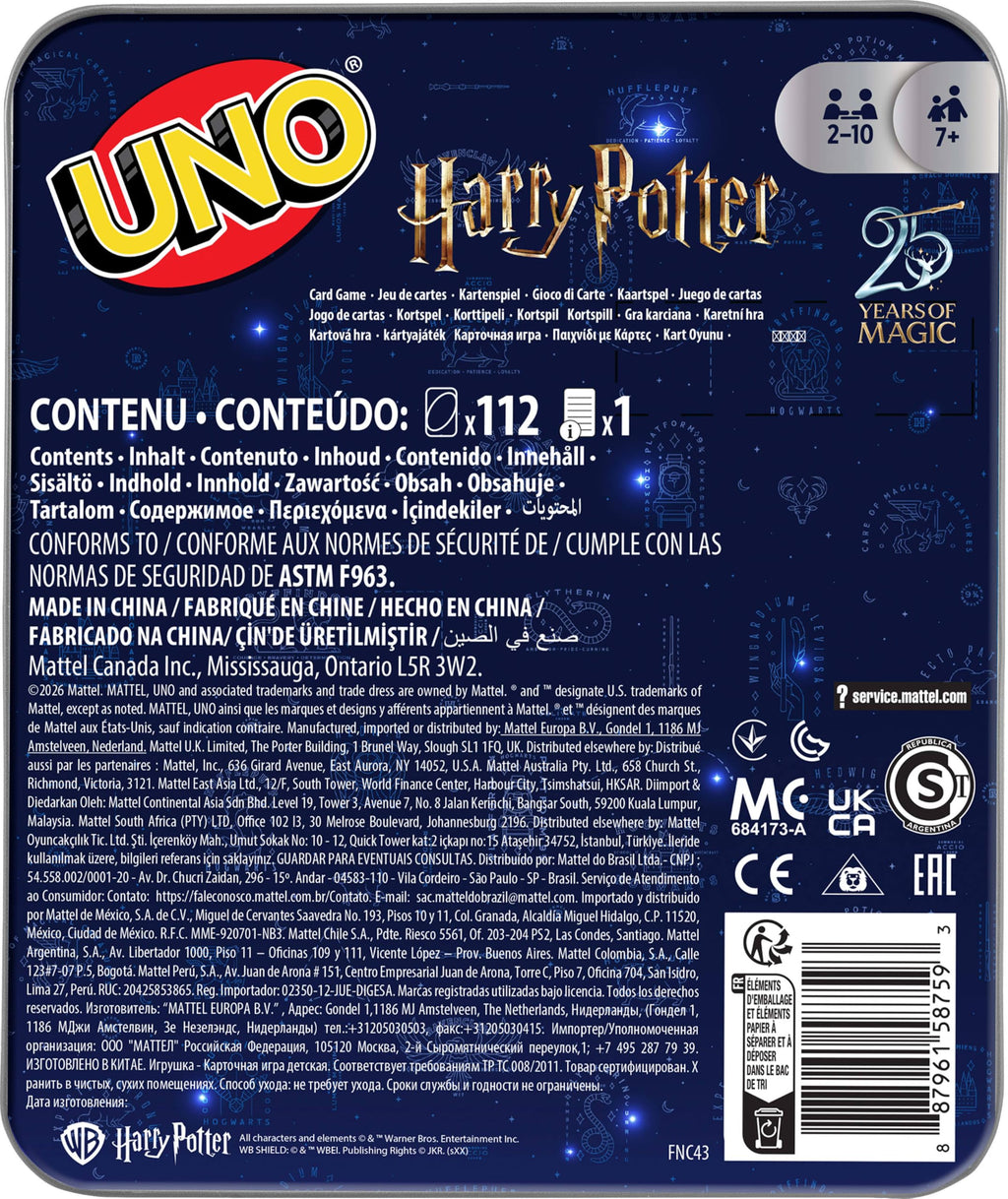 Mattel Games UNO Minecraft Card Game with Storage Tin,Ages 7+