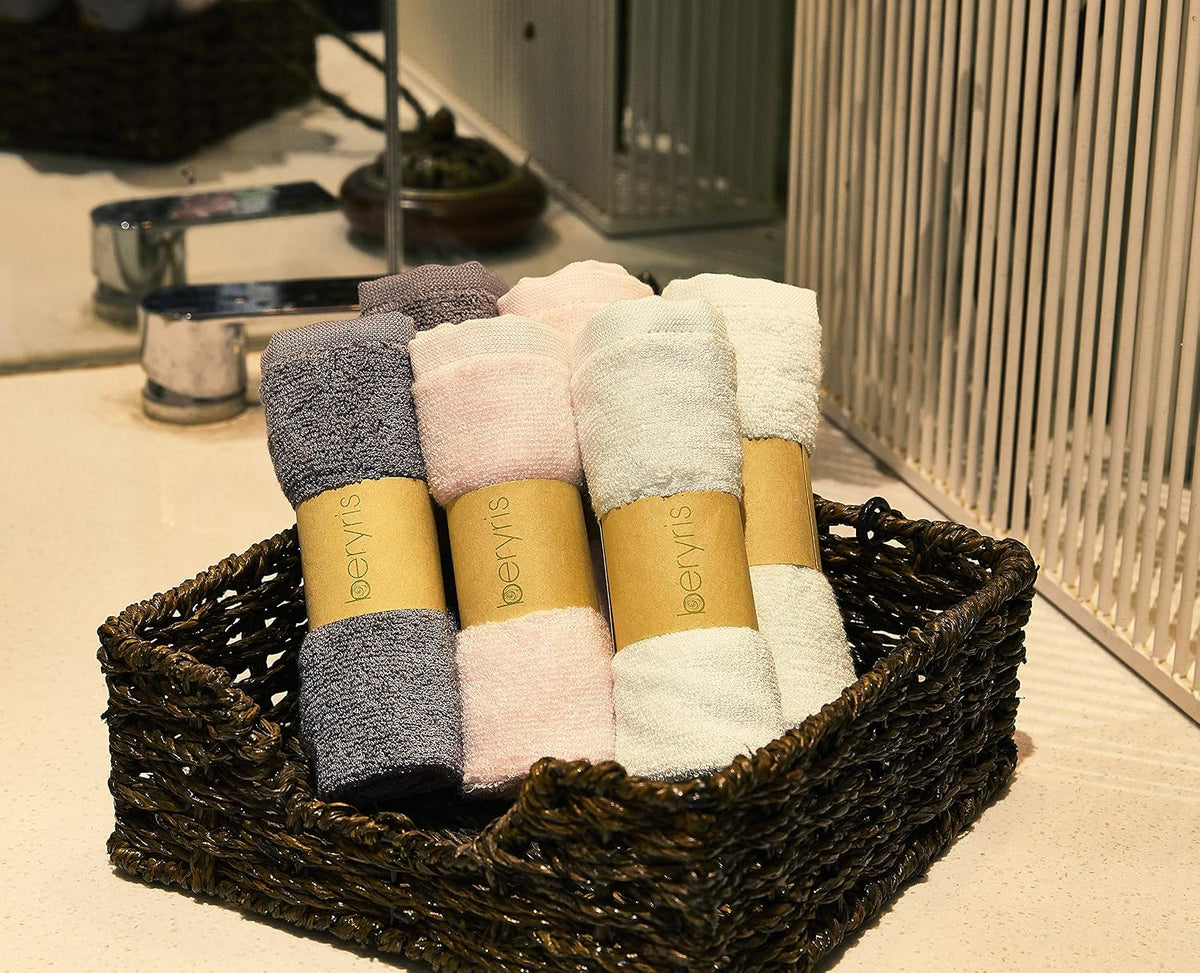 Flannel face cloth (6-Pack) - Bamboo face cloth Ultra-Soft & Baby Wash cloth for Baby's Sensitive Skin - Size 10"x10" face flannels - face cloths for washing face- Antibacterial Adult Flannel