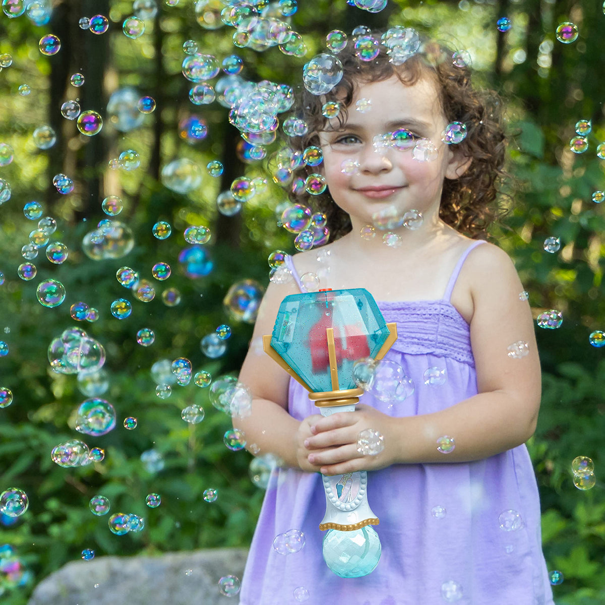 Little Kids Disney Mickey Mouse Light and Sound Musical Bubble Wand, Includes Bubble Solution, Multi (20511)