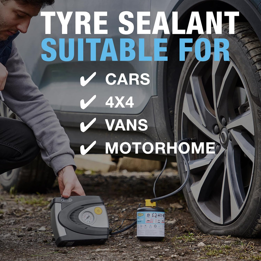 RING Flat Tyre Sealant, Quick & Easy Puncture Repair Kit