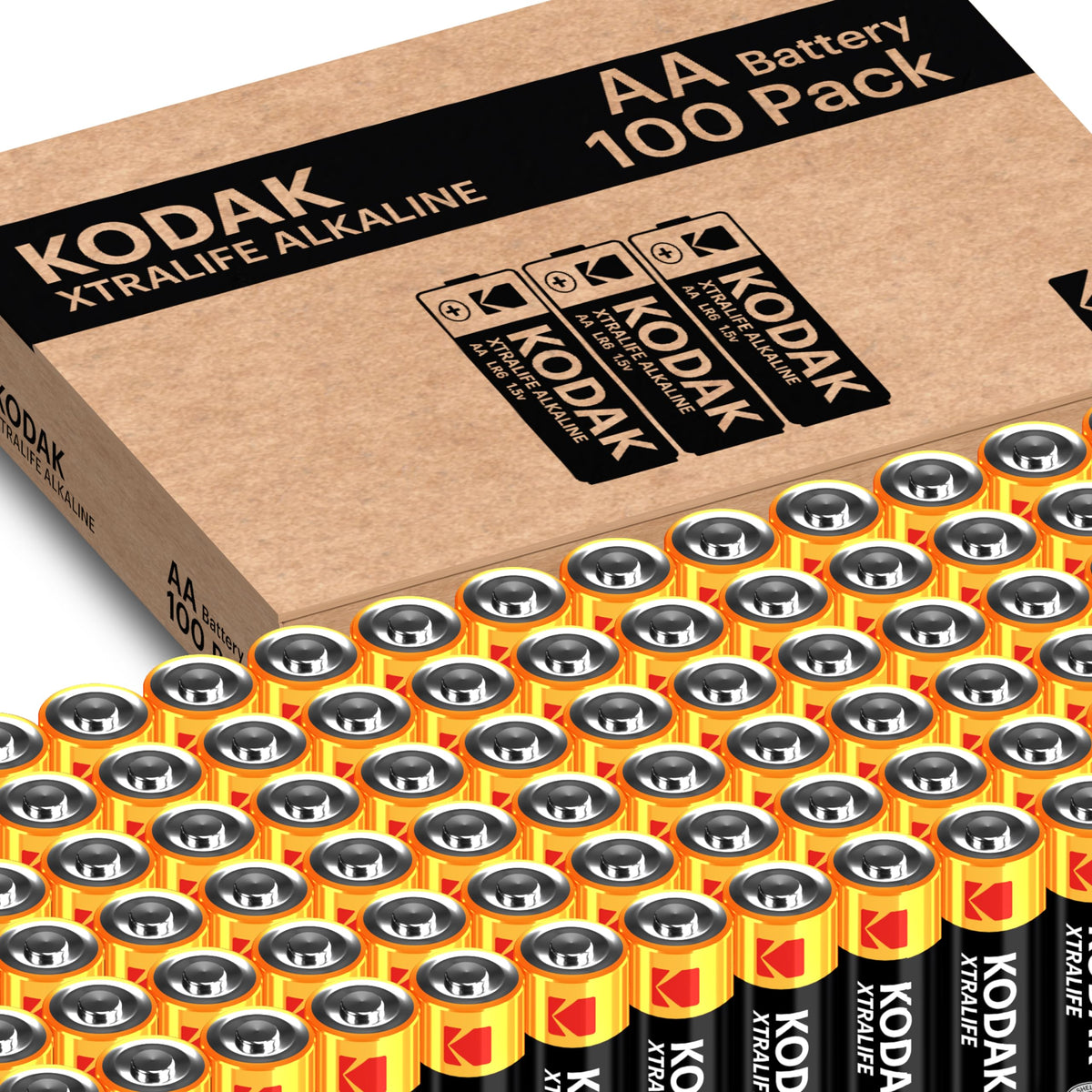 KODAK AA Alkaline Batteries (60 Pack) Double A Battery, LR6 1.5V