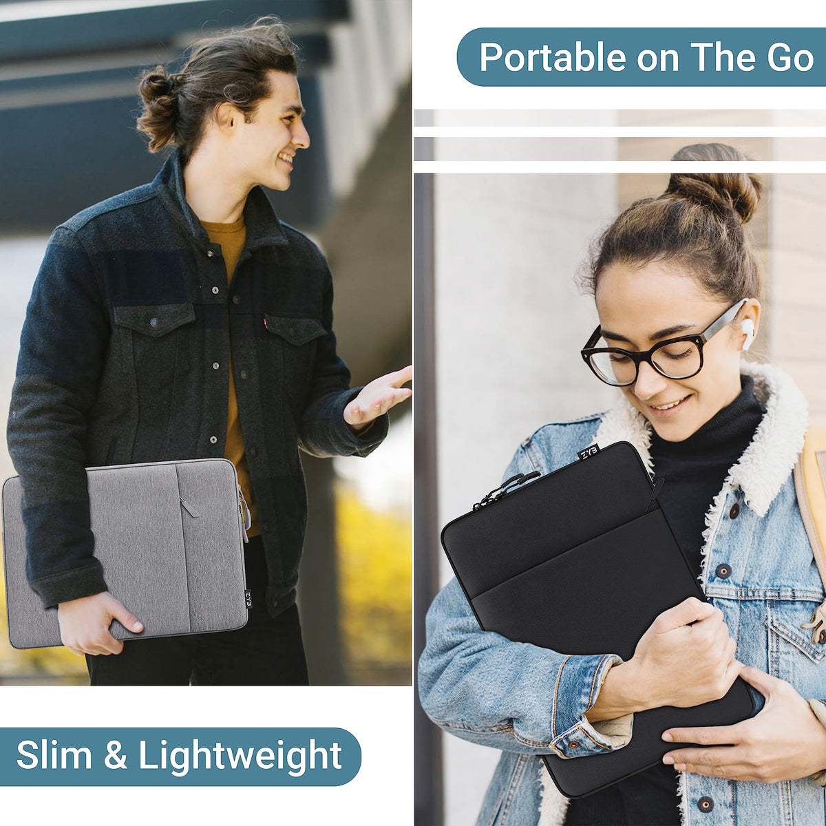 ZYB 16 Inch Laptop Sleeve Case,Shockproof Waterproof Notebook Case 16 Inch for 2021-2026 MacBook Pro 16 M5 M4 M3 M2 M1,16" Laptop Lenovo ThinkBook/IdeaPad HP Dell ASUS Acer Chromebook etc-Haze Blue