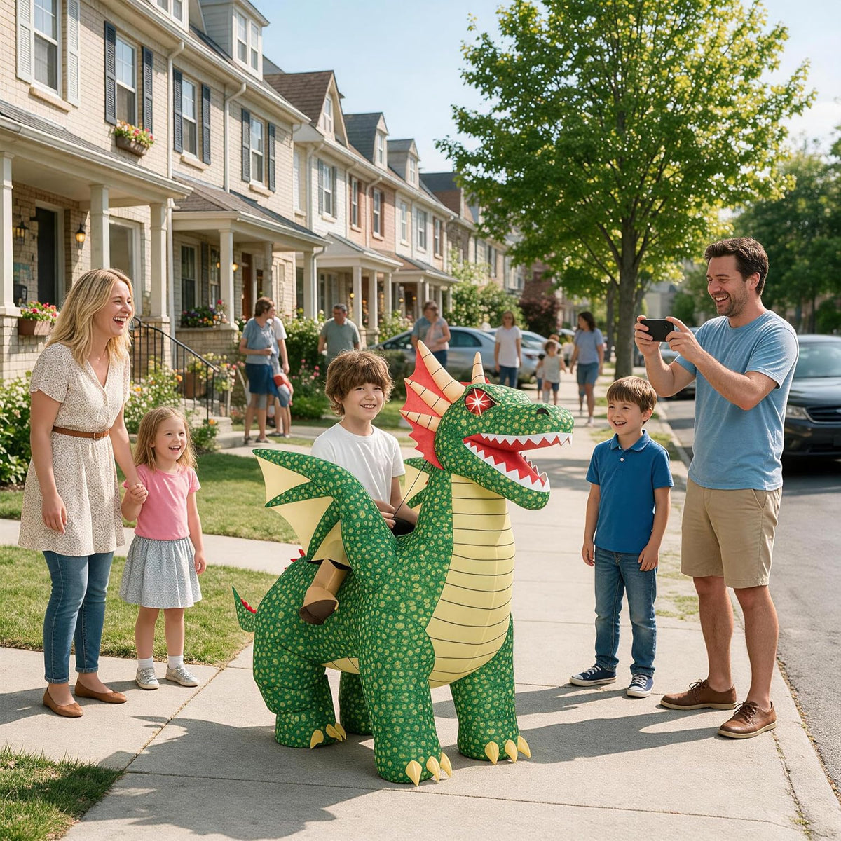 Inflatable Dinosaur Costume for Kids,Blow Up Halloween T Rex Suit