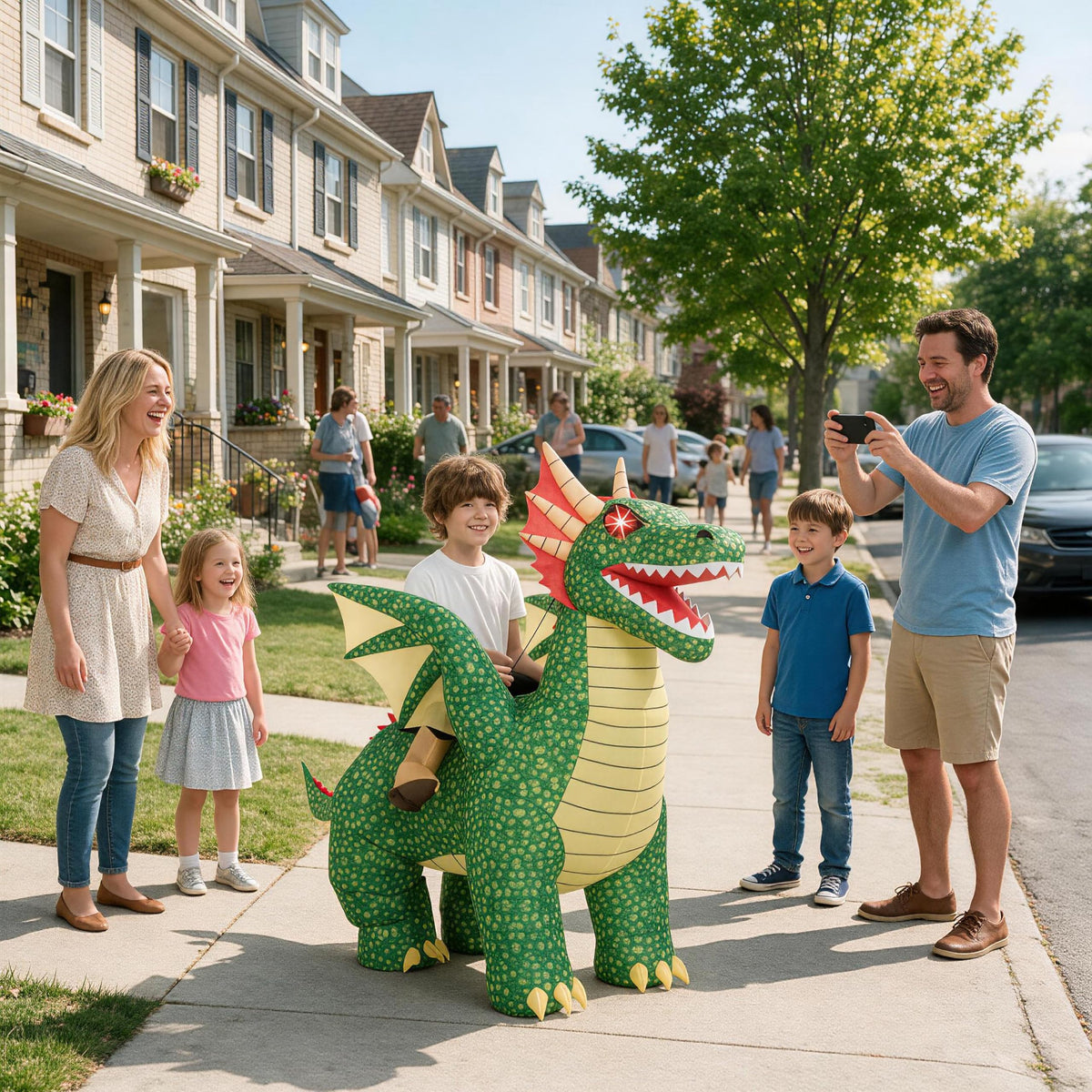 Inflatable Dinosaur Costume for Kids,Blow Up Halloween T Rex Suit