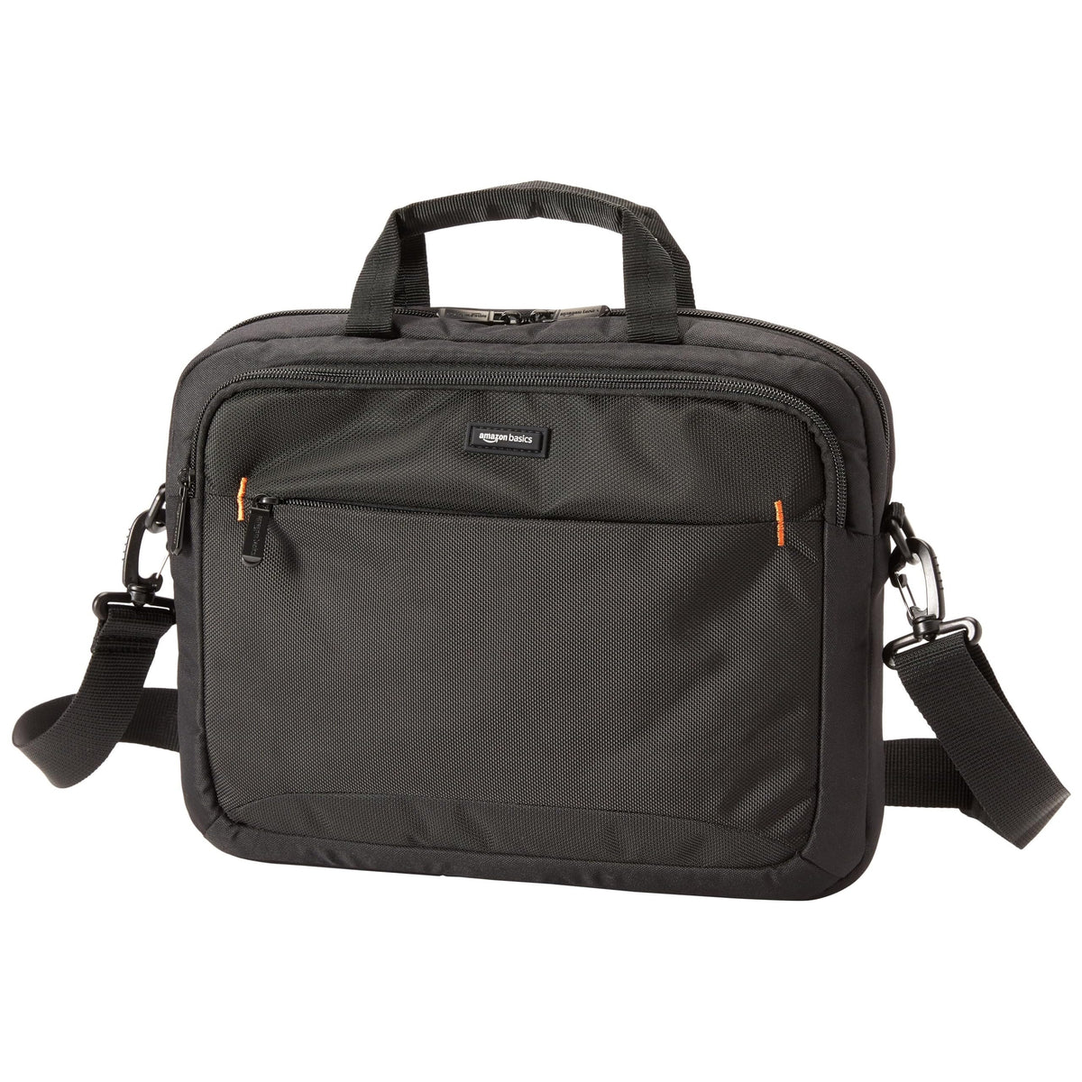 Amazon Basics Laptop Shoulder Bag, Slim 15.6 inch, Black, 1-Pack