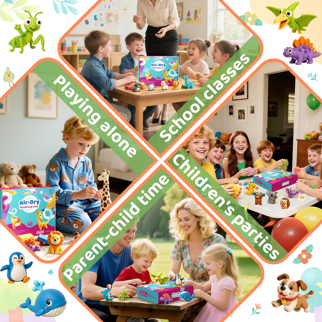 Aestd-ST Air Dry Clay 66 Colors, Modeling Clay for Kids, DIY Magic Clay