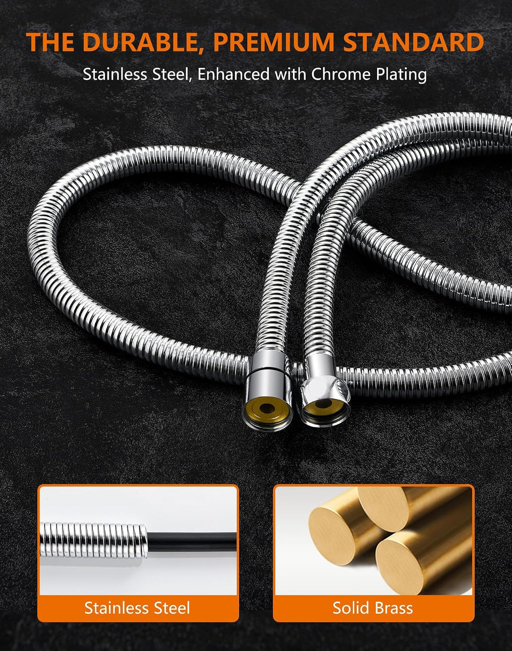 Shower Hose 3m, GRIFEMA G851-30 Stainless Steel Shower Pipe, Anti-Kink