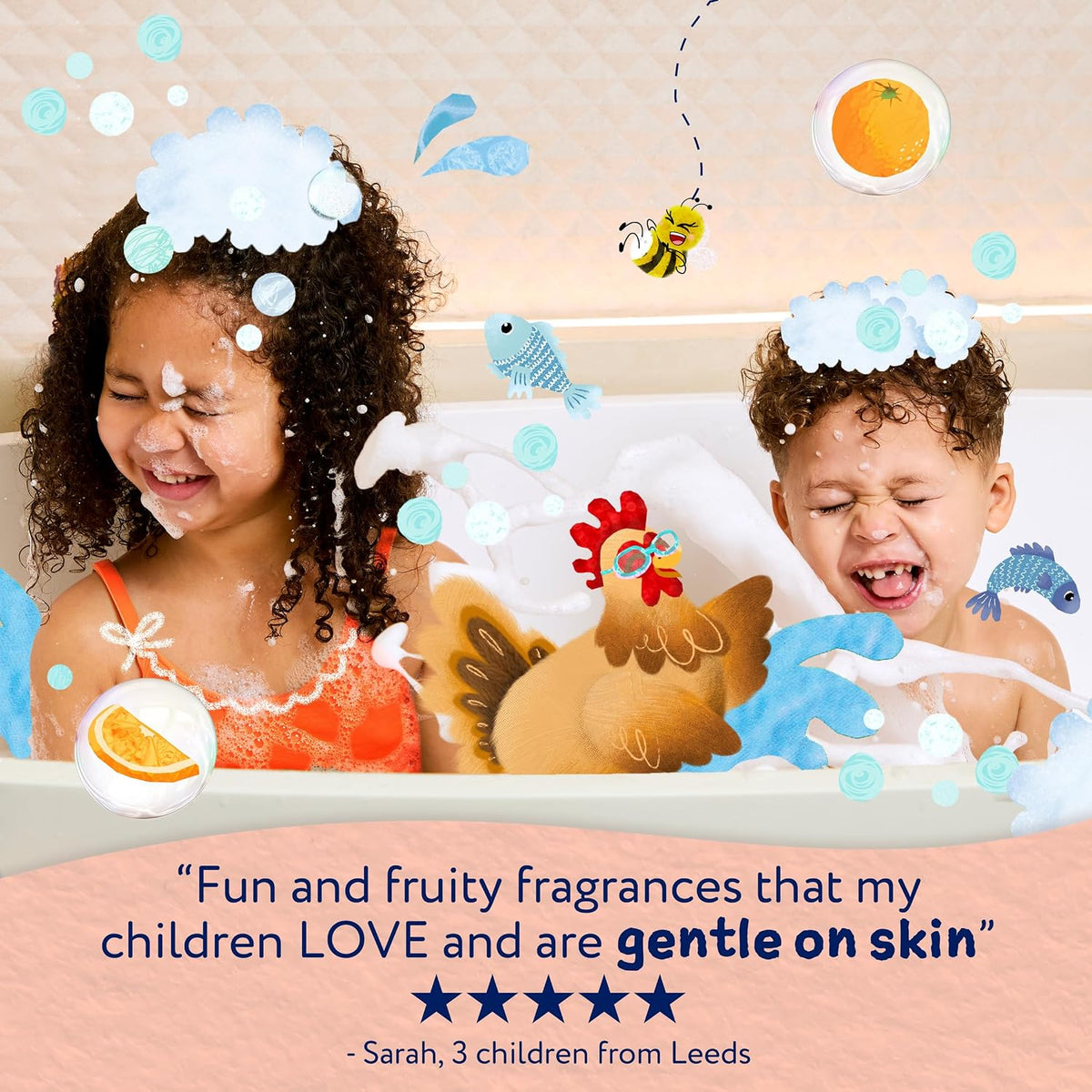 Childs Farm Kids Hair & Body Wash, Sweet Orange | Tear-free, Gently Cleanses | Suitable for Dry, Sensitive Skin, 500ml