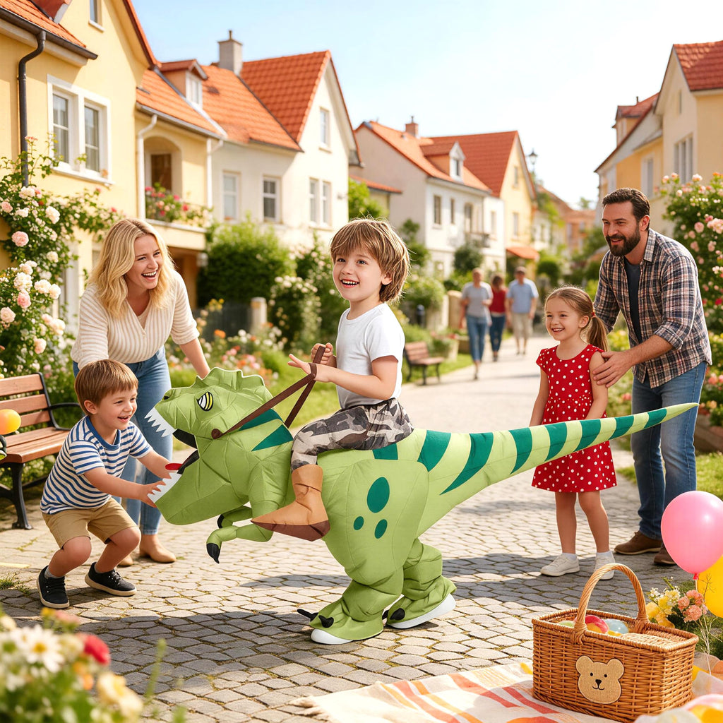 Inflatable Dinosaur Costume for Kids,Blow Up Halloween T Rex Suit