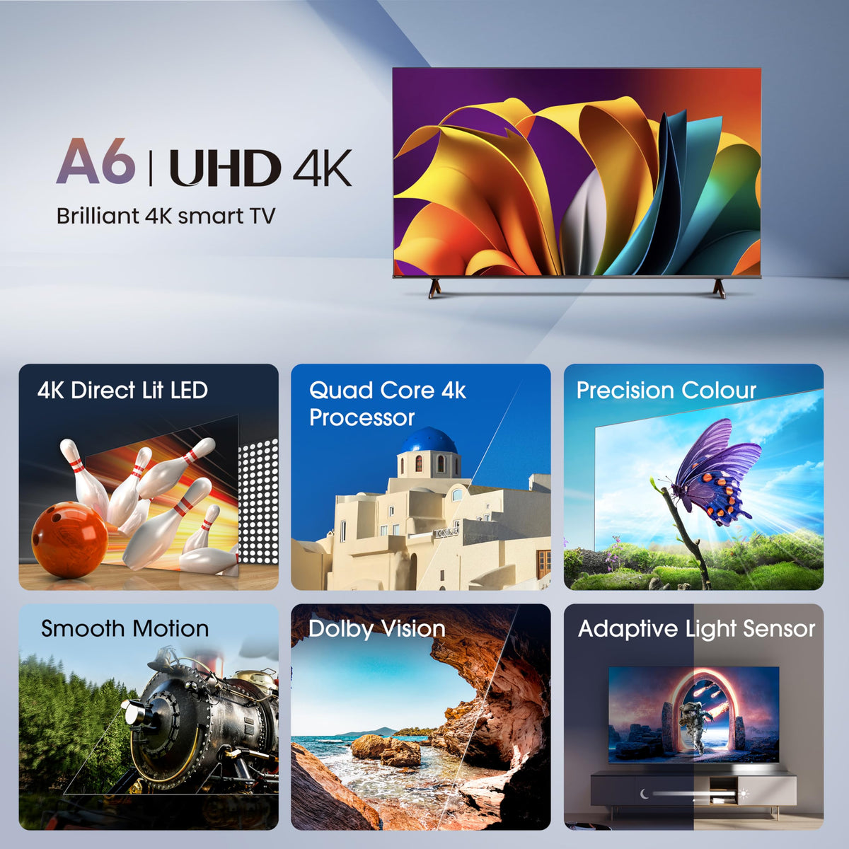 Hisense 55 Inch 55E6QTUK 4K Ultra HD Smart AI TV
