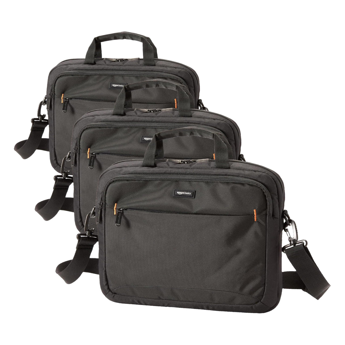 Amazon Basics Laptop Shoulder Bag, Slim 15.6 inch, Black, 1-Pack