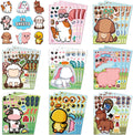 HSHFAMIIY 24 PCS Animal Face Stickers – DIY Decorative Animal Character Stickers for Crafts, Scrapbooking, Party Decorations, Gift Wrapping & Holiday Projects