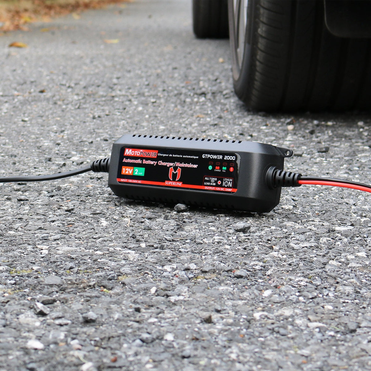 MOTOPOWER MP00205A 12V 800mA Fully Automatic Battery Charger/Maintainer - UK Plug