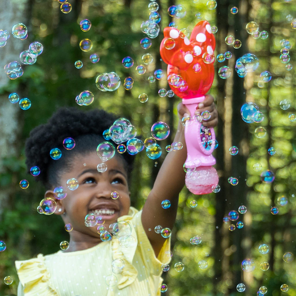 Little Kids Disney Mickey Mouse Light and Sound Musical Bubble Wand, Includes Bubble Solution, Multi (20511)