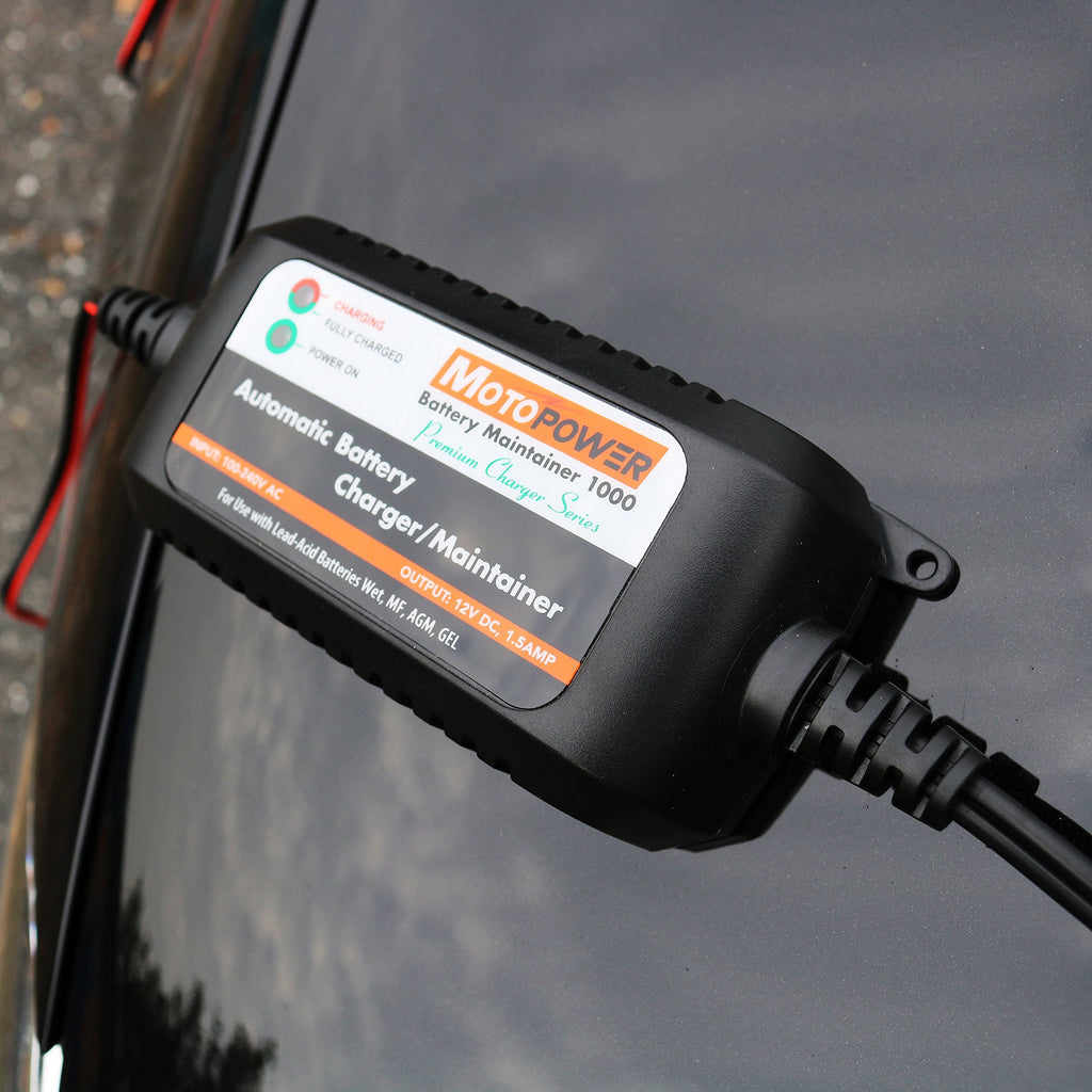 MOTOPOWER MP00205A 12V 800mA Fully Automatic Battery Charger/Maintainer - UK Plug