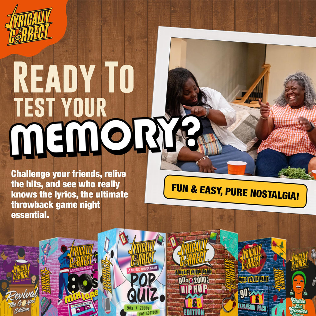 Lyrically Correct '90s & 2000s Pop Edition – Music Trivia Family Card Game