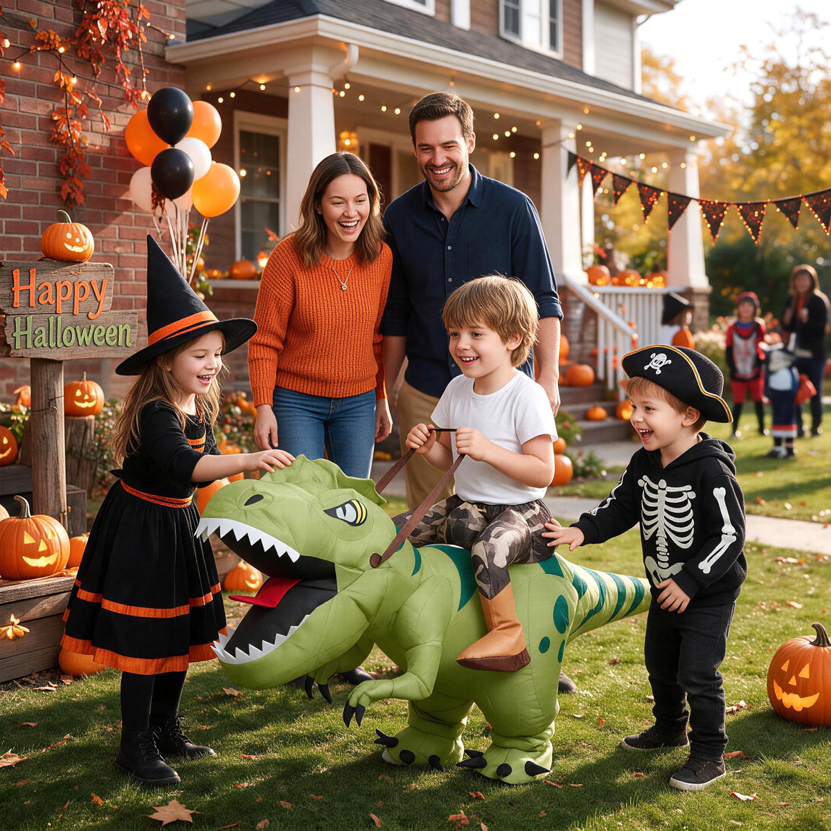 Inflatable Dinosaur Costume for Kids,Blow Up Halloween T Rex Suit