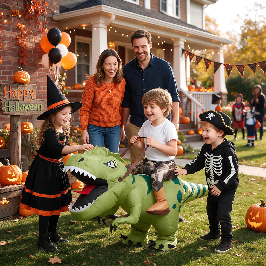 Inflatable Dinosaur Costume for Kids,Blow Up Halloween T Rex Suit