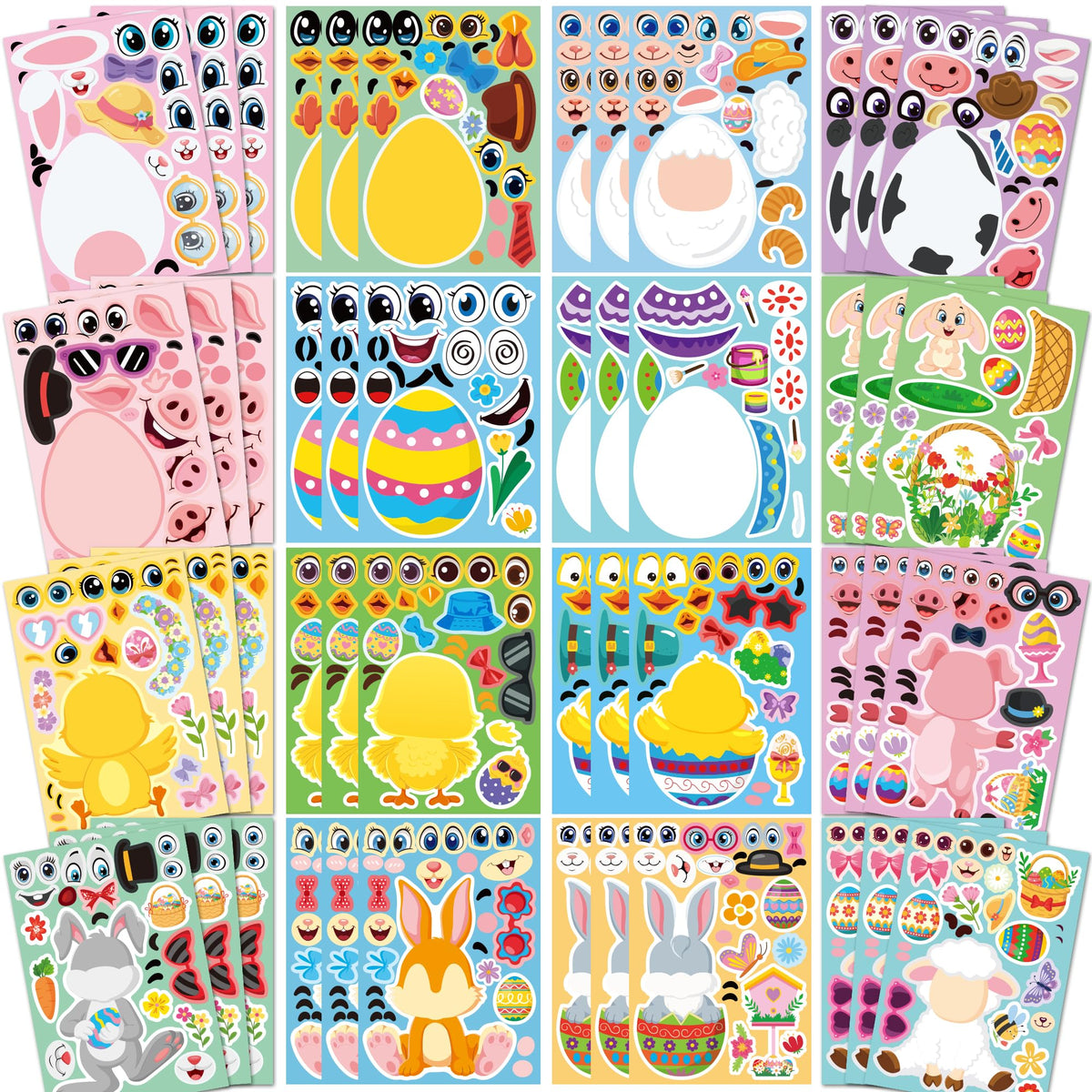 48 Sheets Pumpkin Face Stickers Kids Halloween Party Favors Crafts