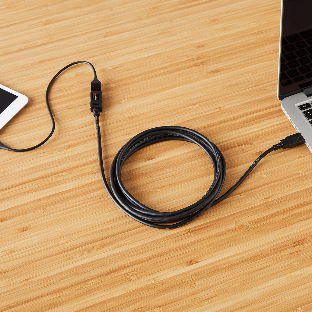 Amazon Basics USB Extension Cable 2.0 A-Male to A-Female, 1 m, Black
