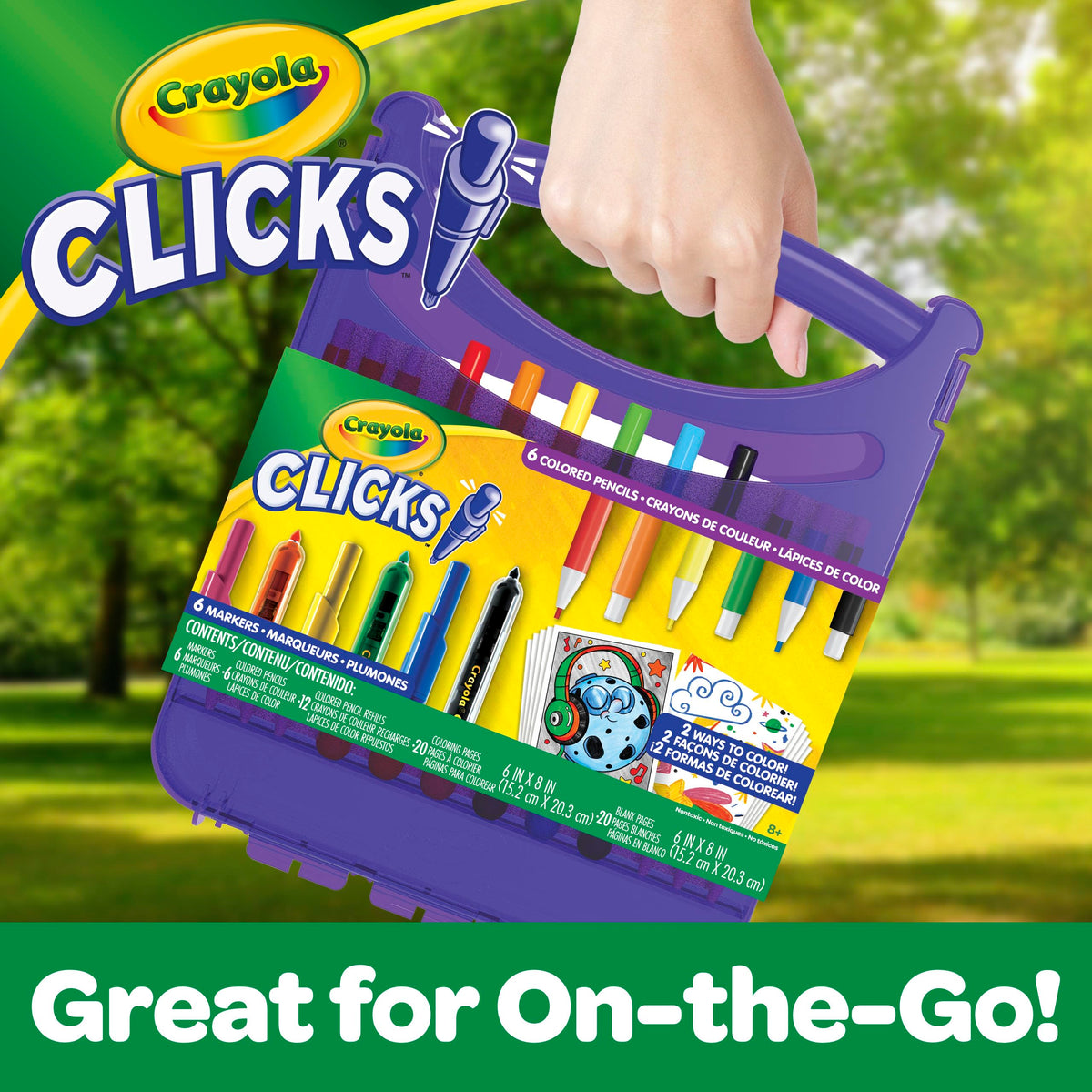 Crayola Clicks Retractable Tip Markers (10ct), Washable Cone Tip Art Marker Set, Cute Aesthetic School Supplies, Classroom Must Haves, Ages 8+