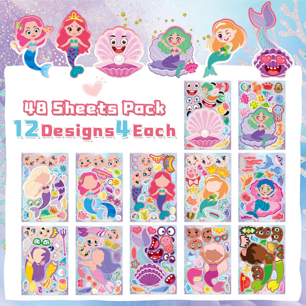 48 Sheets Pumpkin Face Stickers Kids Halloween Party Favors Crafts