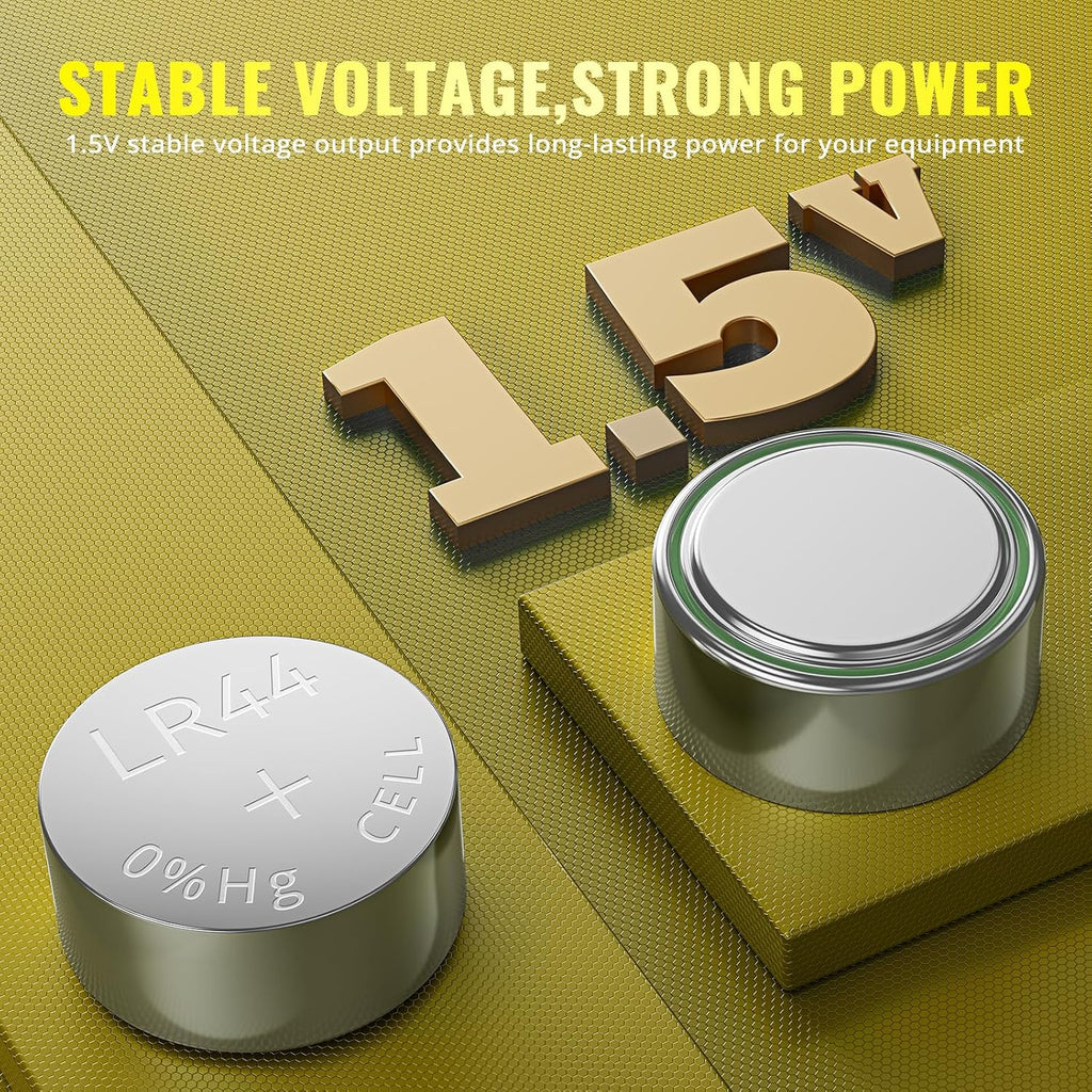 POWEROWL 12 Pcs LR44 Batteries for Christmas decorations, Flashlights, Watches, Bottle Lights