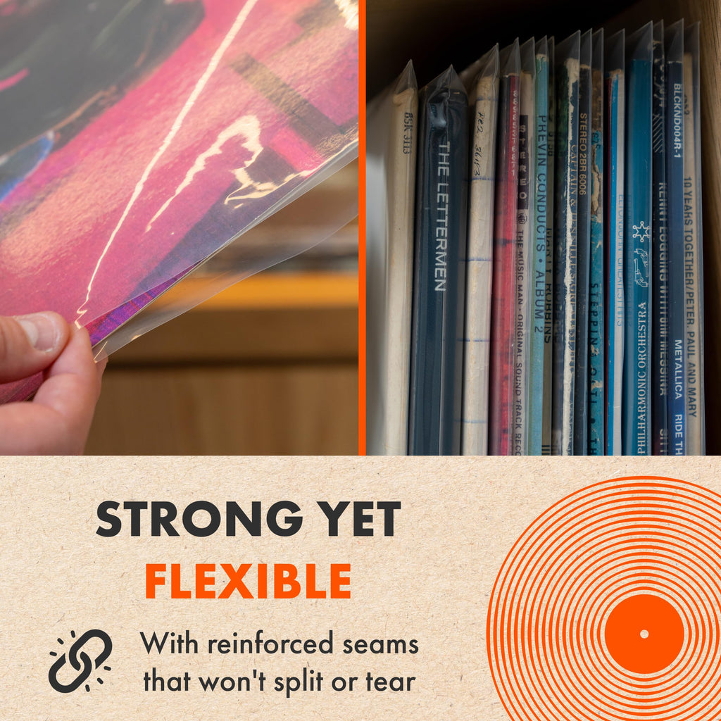 SPINCARE 100x 12 Inch Density UV Protection Outer Vinyl Record Sleeves